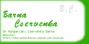 barna cservenka business card